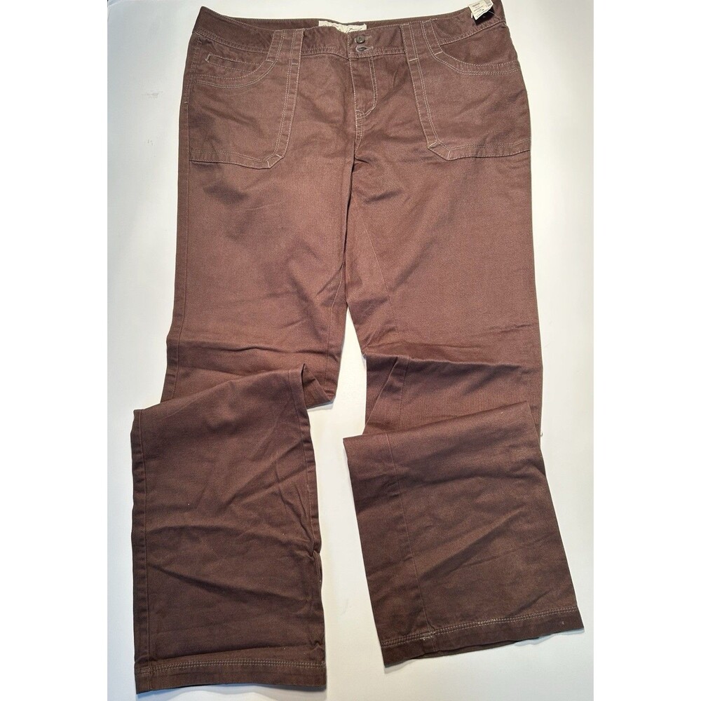 Aéropostale Womens Brown Cargo Utility Painter Pants Wide Leg Size 13 14 36x33